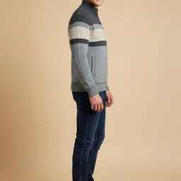 Mast & Harbour Men Colourblocked Knitted Jacket image 3