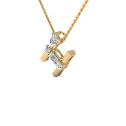 SHINE ETERNAL 14K Gold Lab Grown H Alphabet Diamond Pendant - 1.55 g image 3