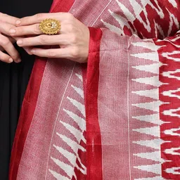 Exotic India Ethnic Motifs Printed Art Silk Dupatta with Zari image 2