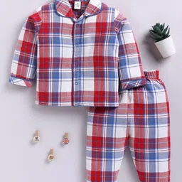 Clt.s Unisex Kids Checked Night suit-picture-32