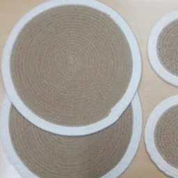 BulkySanta Beige 4 Pcs Round Table Placemats-picture-31