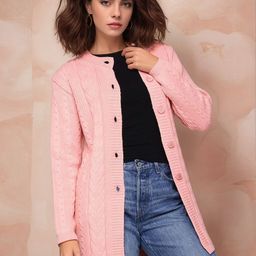 all about you Cable Knit Woollen Longline Cardigan-picture-28