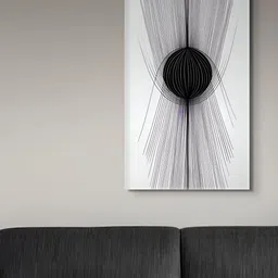 nestroots White & Black Abstract Canvas Painting Wall Art image 1