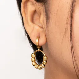 ARTKLIM Stainless Steel Gold Plated Circular Drop Earrings image 5