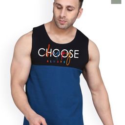SLOWLORIS Pack Of 2 Typography Printed Cotton Gym Vest-picture-34