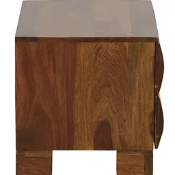 GLOBALLY INDIAN Brown Wooden Rectangle Bedside Table image 4