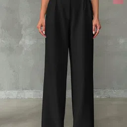 BAESD Women Pack of 2 Relaxed Straight Leg High-Rise Non Iron Trousers-picture-14