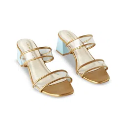 CHAAL CHALAN Women PU Party Block Sandals with Bows-picture-36