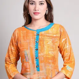 DELIS Women Printed Regular Beads and Stones Kurta with Palazzos image 2