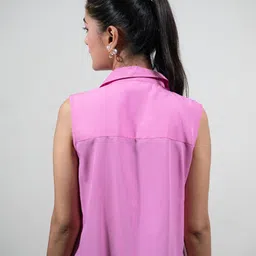 PRIDEWEAR Women Crepe Shirt Style Crop Top image 4