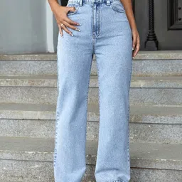 ROBECULT COLLECTION Women Comfort Straight Fit High-Rise Acid Wash Stretchable Jean-image-45