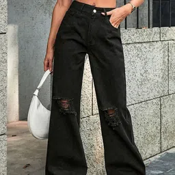 Ds Fashion Women Wide Leg High-Rise Jeans-image-37