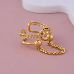 GC PREMIUM JEWELLERY Gold-Plated Smiley Face Adjustable Finger Ring-picture-52