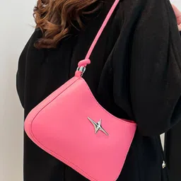HAUTE SAUCE by Campus Sutra Leather Structured Shoulder Bag with Bow Detail-picture-36