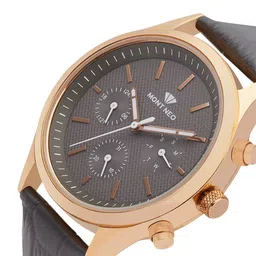 MONT NEO Men Dial & Leather Textured Straps Analogue Watch 8018M-L3315 image 3