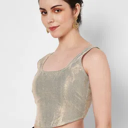 studio rasa Striped Sheen Crop Top image 5