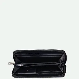 ZOUK Women Floral Printed Zip Detail Leather Card Holder image 4