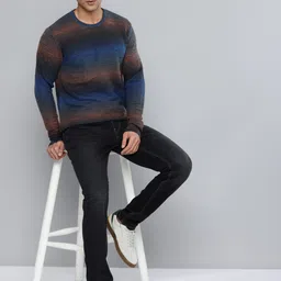 Indian Terrain Self Striped Pullover Sweaters image 5