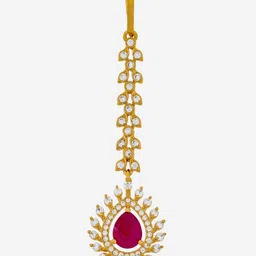 Kushal's Fashion Jewellery Gold-Plated Maang Tikka Head Jewellery-picture-13