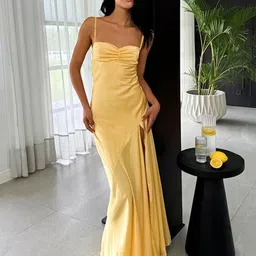 LULU & SKY Shoulder Straps Slits Detail Sheath Maxi Dress-picture-41