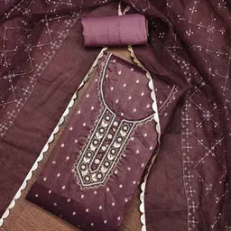 MANVAA Embroidered Organza Unstitched Dress Material-picture-20