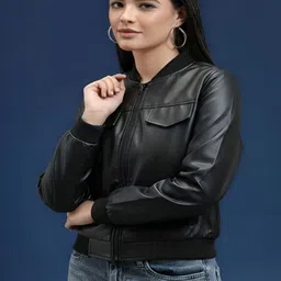 R.Code by The Roadster Life Co. Women Bomber Jacket image 4