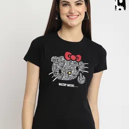 Tromko Women Pack of 2 Typography Printed Round Neck Cotton Regular Fit T-shirts-image-32