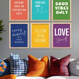 Kotart Brown & Pink 6 Pieces Wood Abstract Wall Arts image 3