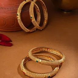 Anouk Women's Set of 4 Gold-Plated Traditional Bangles-picture-13