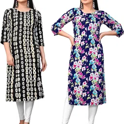 MANTRA DESIGNER Women Pack Of 2 Multicoloured Crepe Kurtas-picture-29