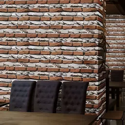 INDIAN ROYALS Gray and Brown Brick Design Printed Self-Adhesive & Durable Wall Sticker image 3