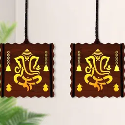 gojeeva Ganeshji craft Ceiling light wooden lamp shade (2 Lamp Set Without Bulb) Ceiling Light Ceiling Lamp image 1