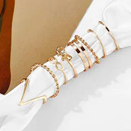 YouBella Set Of 9 Gold-Plated Finger Ring-image-35