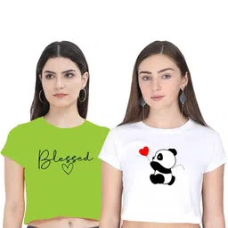 100luck Girls Casual Cotton Blend Top (Multicolor, Pack of 2)-picture-20