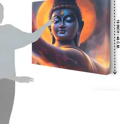 Myntra Elegant Homes Blue & Red Buddha Canvas Wall Art image 4
