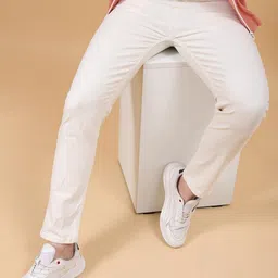the indian garage co. Men Slim Mid Rise White Jeans image 5