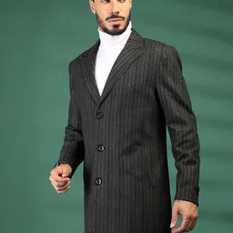 mast & harbour Polyester Striped Coat For Men image 2