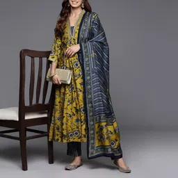 dhvij creation Self Design Kurta, Trouser/Pant & Dupatta Set-picture-11