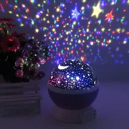 party midlinkerz 360 Degree Star Moonlight Colorful Night Lamp Projector with USB Cable Night Lamp image 3