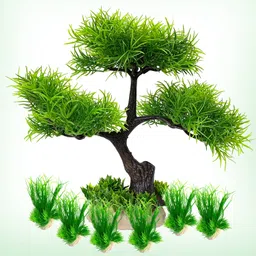 jainsons pet products Aquarium Decoration Plants Ornament | Fish Tank Plant Decor Artificial 7 Plant Crushed Coral Unplanted Substrate image 1