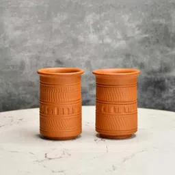 sowpeace Premium Set of 2 Unglazed Terracotta tumbler image 5