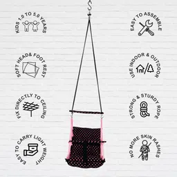 benison Swing Chair for Kids Baby Children jula 1-6 Years Old Baby with SafetyBelt Swing Swings image 4