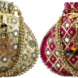 banithani Women Pink, Gold Potli-picture-31