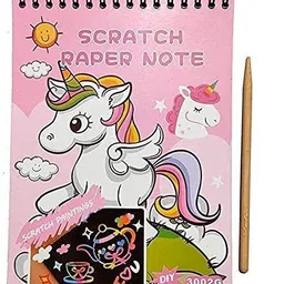 shmaya A5 Size Multiple Design Rainbow Scratch Magic Doodle, -pack of 2 Sketch Pad-picture-42