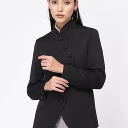 klotthe Women Solid Mandarin Formal Blazer-picture-20