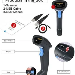 Retsol D-1020N High Speed QR Code USB Wired 2D Camera Barcode Scanner image 5