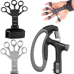pheonix Gym Combo of Finger Grip & D Shape Hand gripper With Counter From 0 to 100KG Hand Grip/Fitness Grip-picture-16