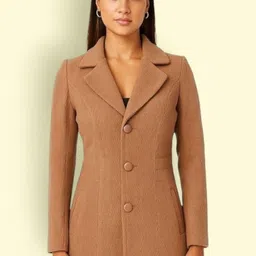 troo blue Women Solid Double Breasted Casual Blazer-picture-21