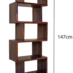 woodmaze Solid Sheesham Wood 5 Tier Open Book Shelf for Living Rooms ,Office, Home Solid Wood Open Book Shelf image 4