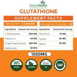 simply herbal Glutathione Capsules with Vitamin C Tablets for Skin Lightening & Whitening image 3